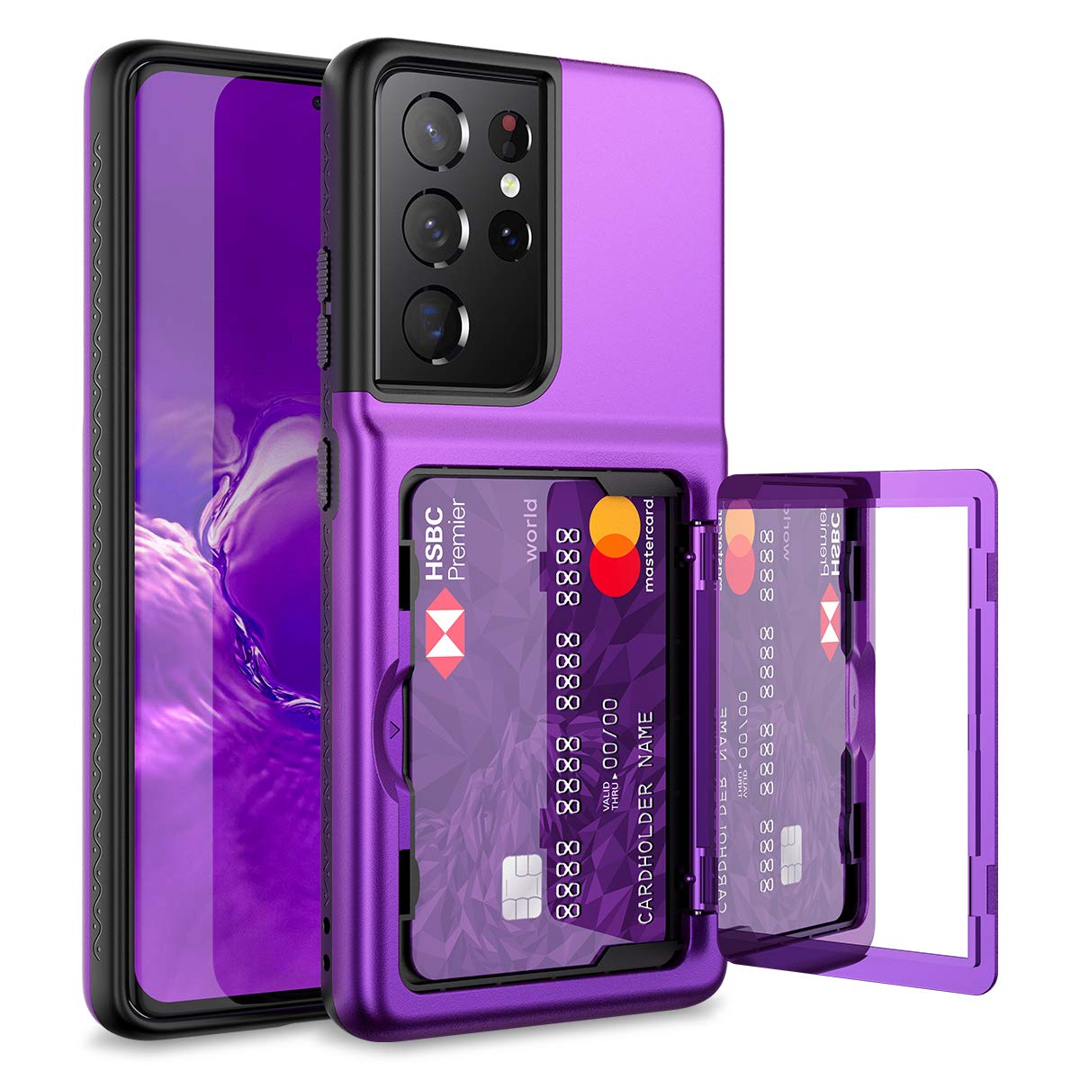 Galaxy S21 256GB パープル本体＋ケース＋予備バックパネル Amazon.com: WeLoveCase Galaxy S21 Ultra Wallet Case with Mirror